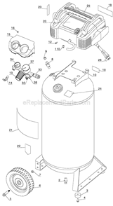 Page A Diagram and Parts List for C6001  Porter Cable Compressor